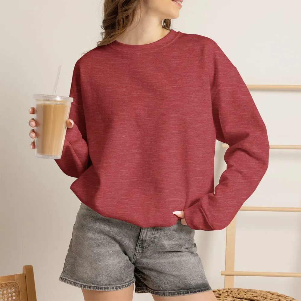 Crewneck Sweatshirt — "Adventure Awaits-Go Where You Feel Most Alive" (Only Back printed) Vintage Camper Van Outdoor Graphic