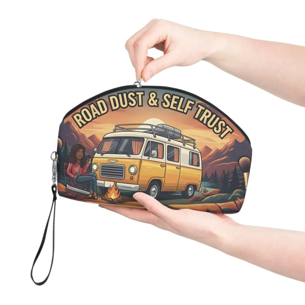 Makeup Bag — "Roads Dust and Self Trust" campervan quoted