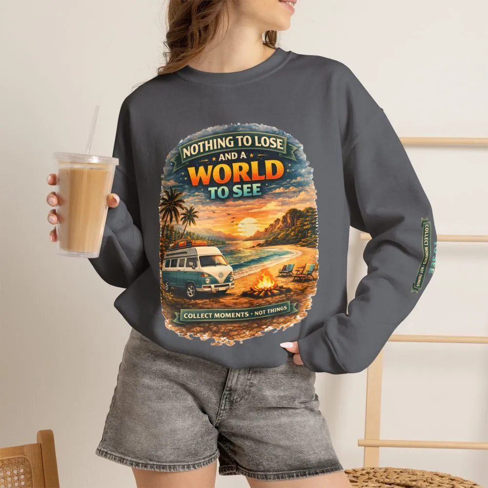 Unisex Heavy Blend™ Crewneck Sweatshirt — "Nothing To Lose" Design Scenic-Line