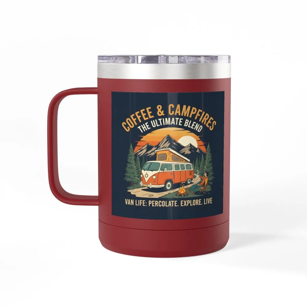 15627595107360829681_2048.jpeg Coffee Mug Tumbler, 15oz — “Coffee & Campfires: The Ultimate Blend”