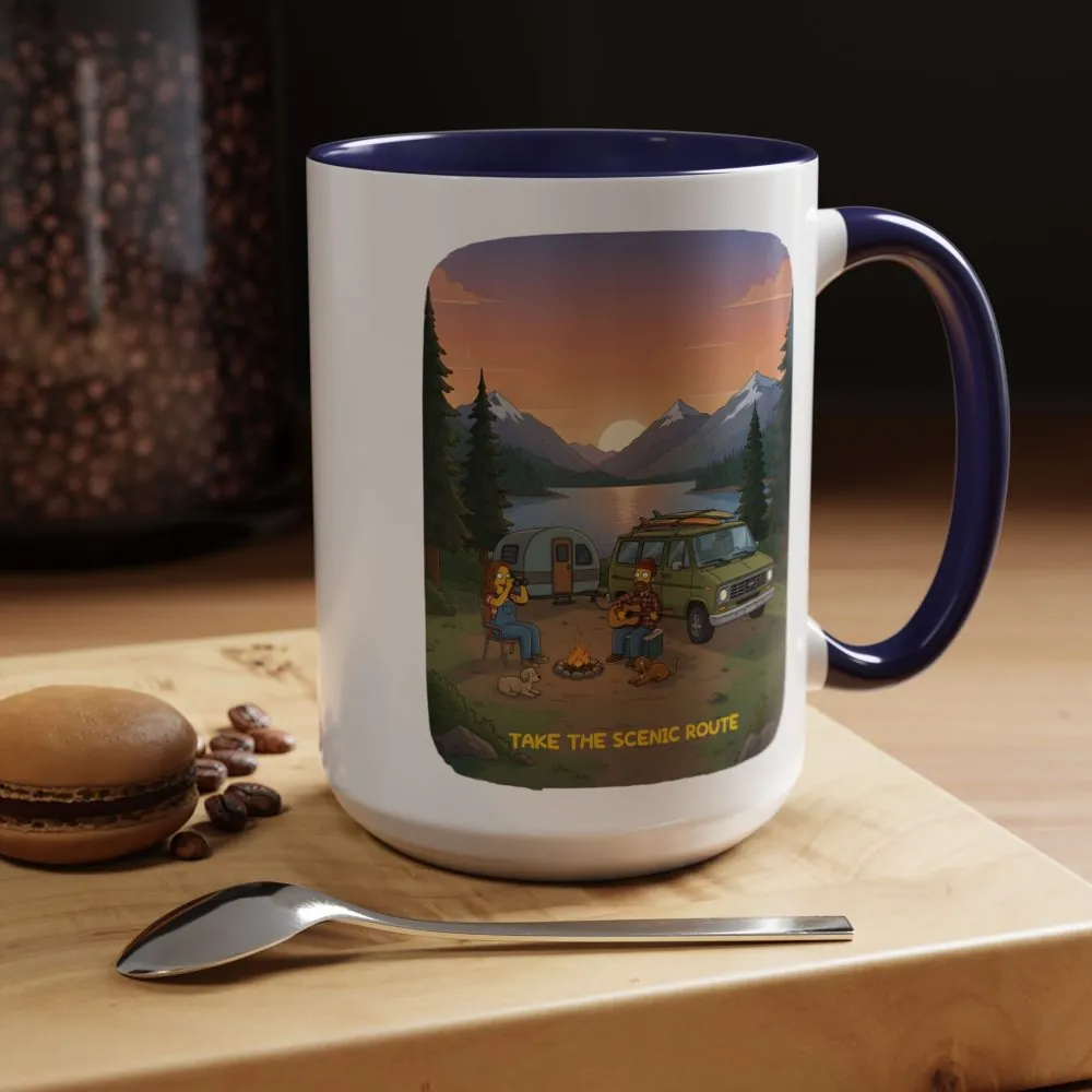 15629029070091946715_2048.jpeg Accent Coffee Mug (11, 15oz) — "Take The Scenic Route" Design Sitcom-Line