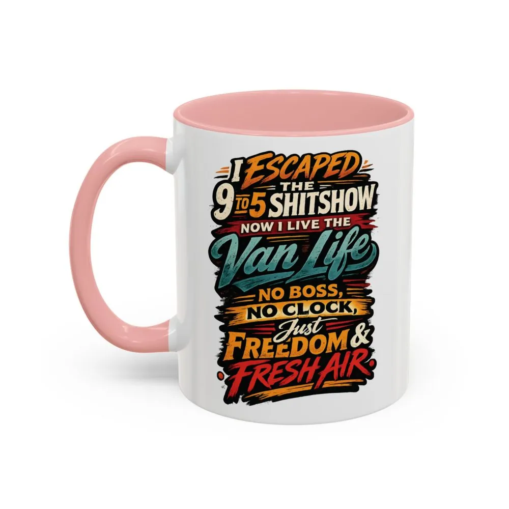 15636732678393541042_2048.jpeg Accent Coffee Mug (11, 15oz) — "I Escaped The 9 To 5" Design F**K-Line