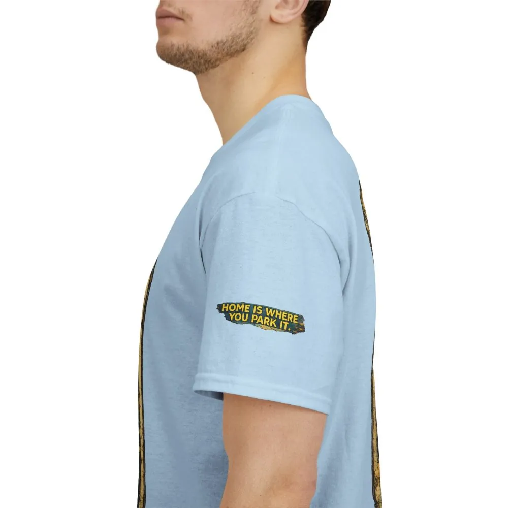 Unisex Heavy Cotton Tee — "Home Is Where You Park It" Design Cubic-Line