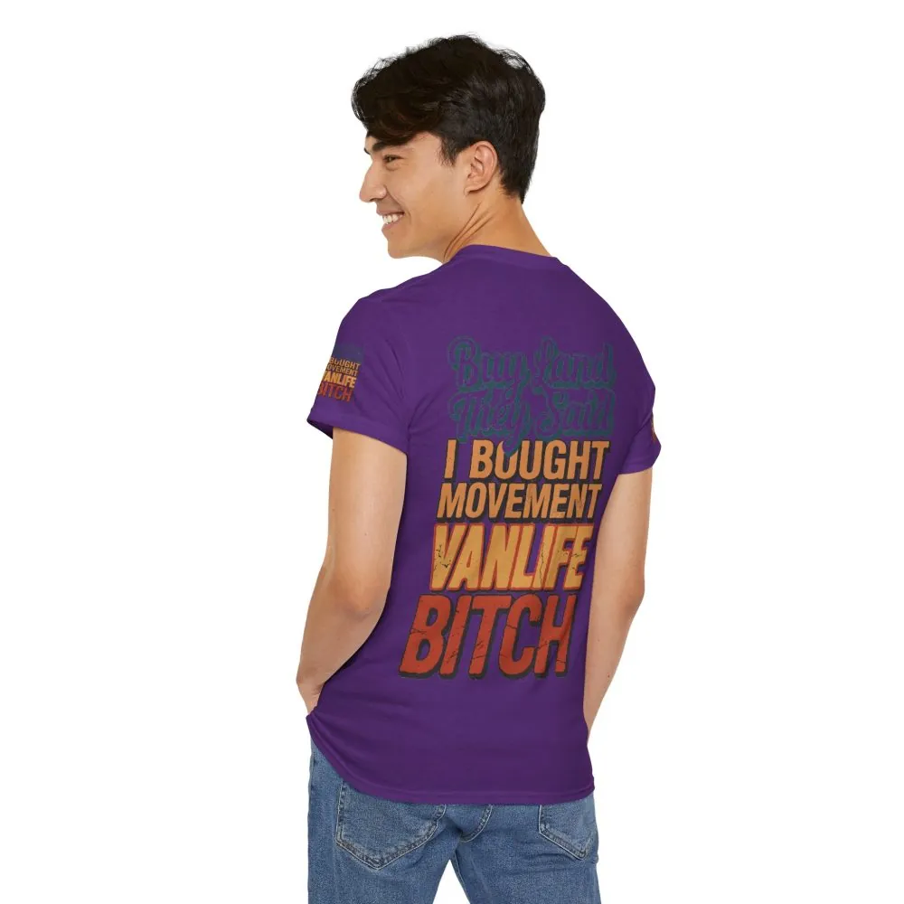 15648382682686530056_2048.jpeg Unisex Heavy Cotton Tee — "Buy Land They Said" Design F**K-Line