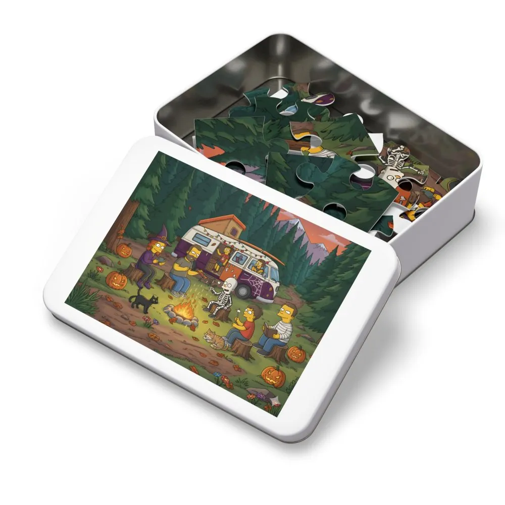 Jigsaw Puzzle with Tin — Autumn Camping Jigsaw Halloween