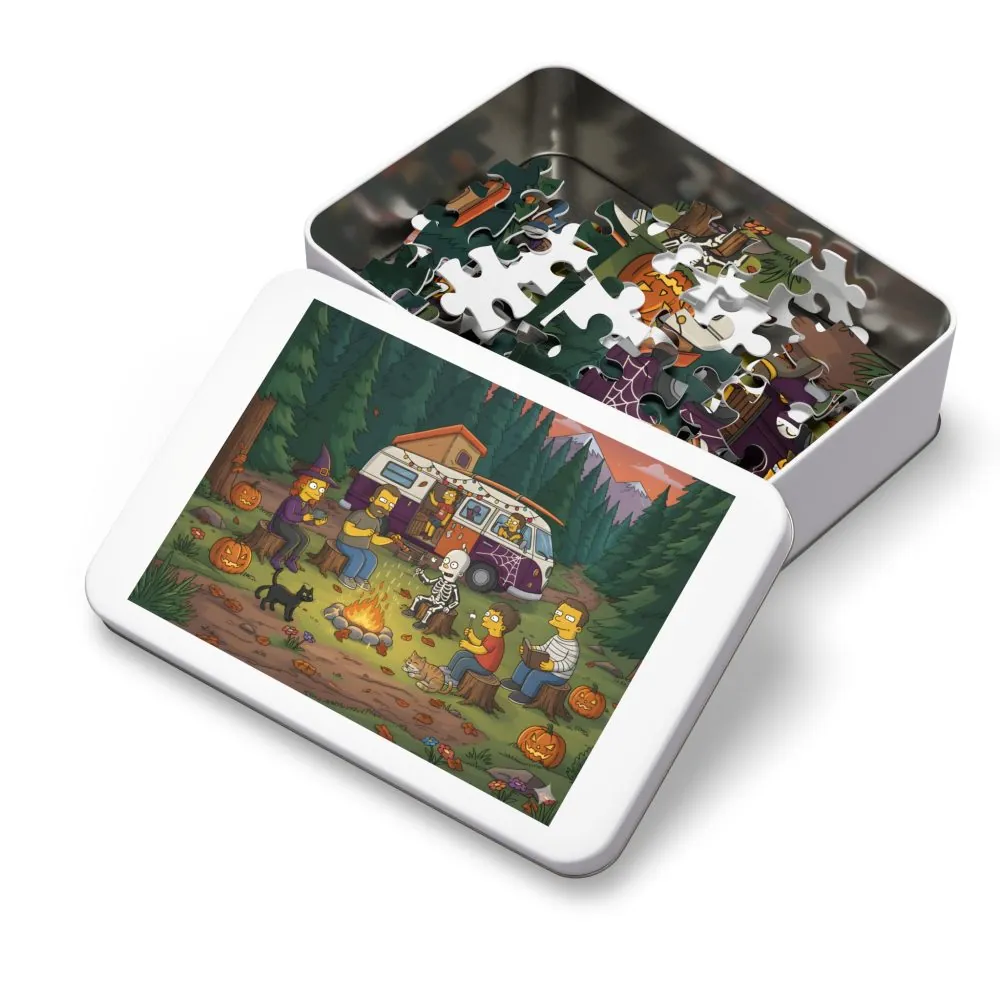 Jigsaw Puzzle with Tin — Autumn Camping Jigsaw Halloween
