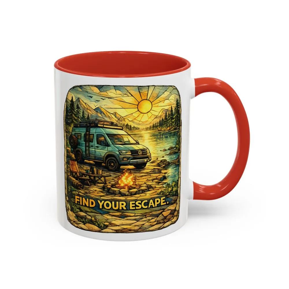 15692275834604681660_2048.jpeg Accent Coffee Mug (11, 15oz) — "Find Your Escape" Design Cubic-Line