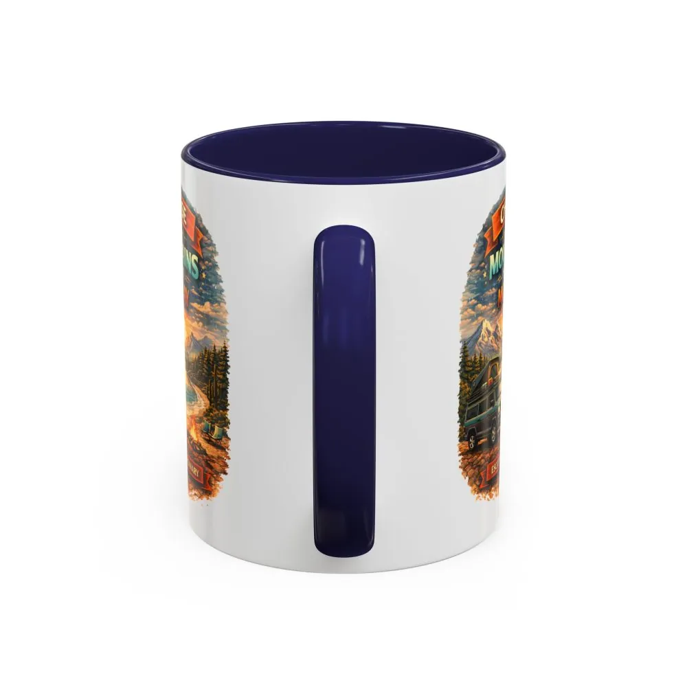 Accent Coffee Mug (11, 15oz) — "Choose The Mountens" Design Scenic-Line