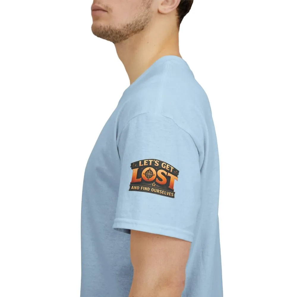 Unisex Heavy Cotton Tee — "Let´s Get Lost And Found Ourselfs" Design Scenic-Line