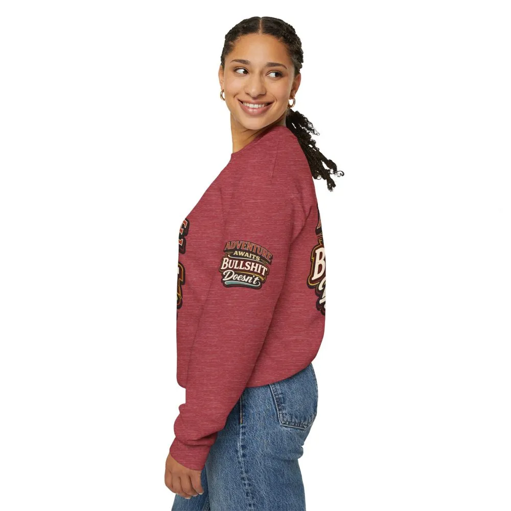 Unisex Heavy Blend™ Crewneck Sweatshirt — "Adventure Awaits" Design F**K-Line