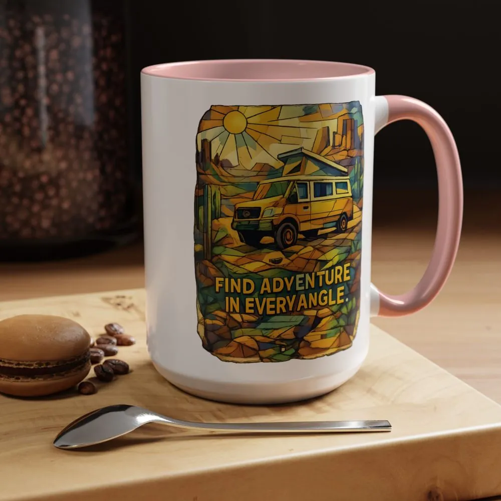 15722709229548529560_2048.jpeg Accent Coffee Mug (11, 15oz) — "Find Adventure In Every Corner" Design Cubic-Line
