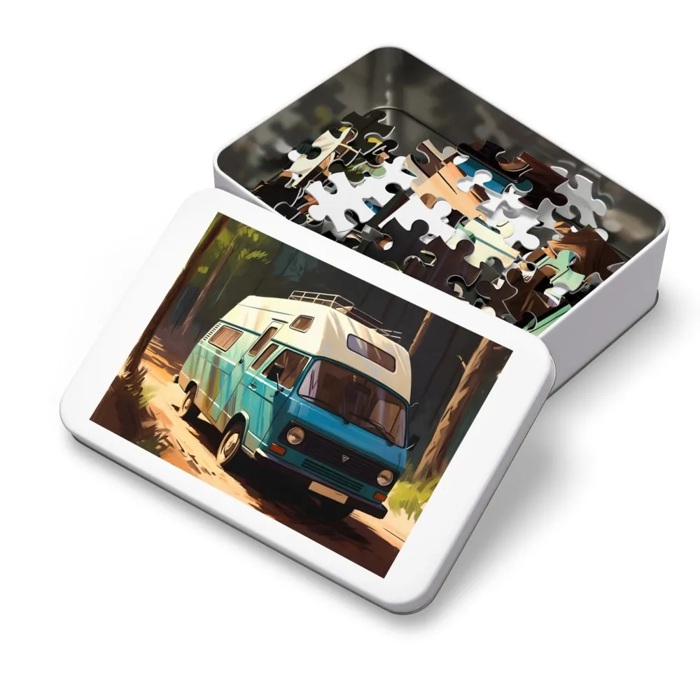 Jigsaw Puzzle with Tin — Retro Camper Van