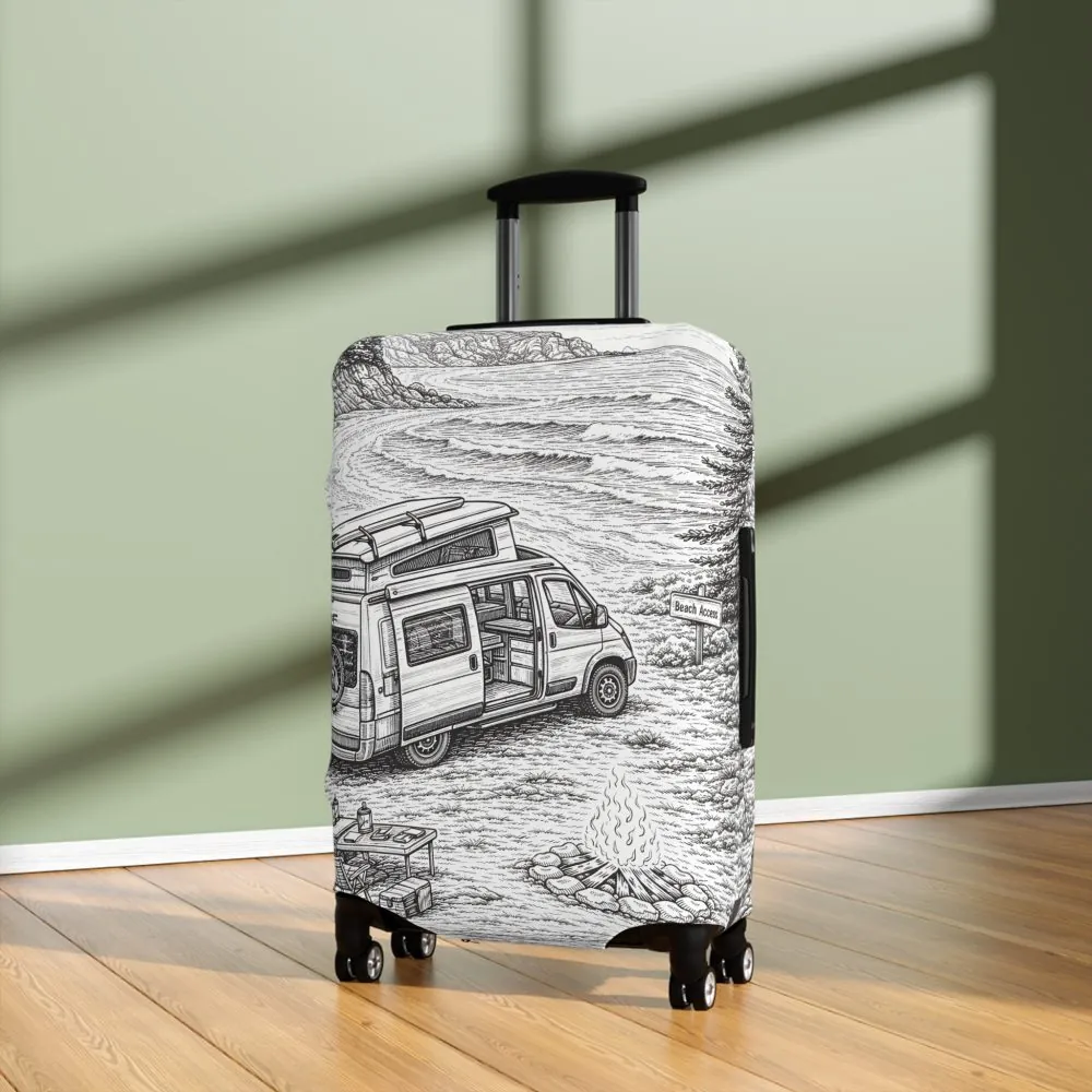 15735790517475524756_2048.jpeg Luggage Cover — Adventure Camper Sketch Travel Suitcase