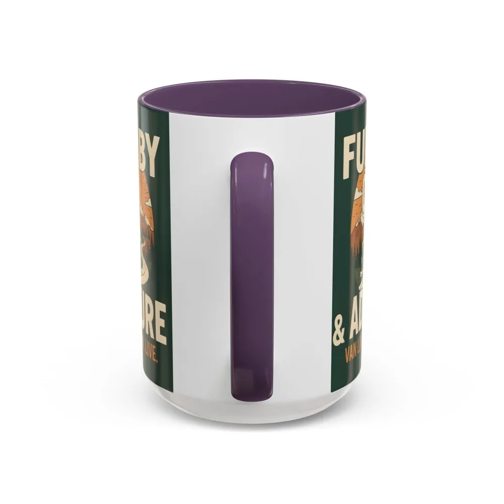 Accent Coffee Mug (11, 15oz) — "Fueled by Coffee & Adventure"
