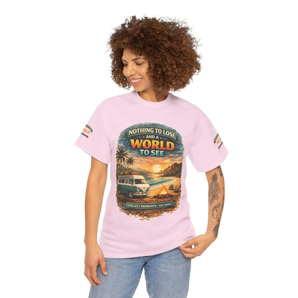 Unisex Heavy Cotton Tee — "Nothing To Lose " Design Scenic-Line