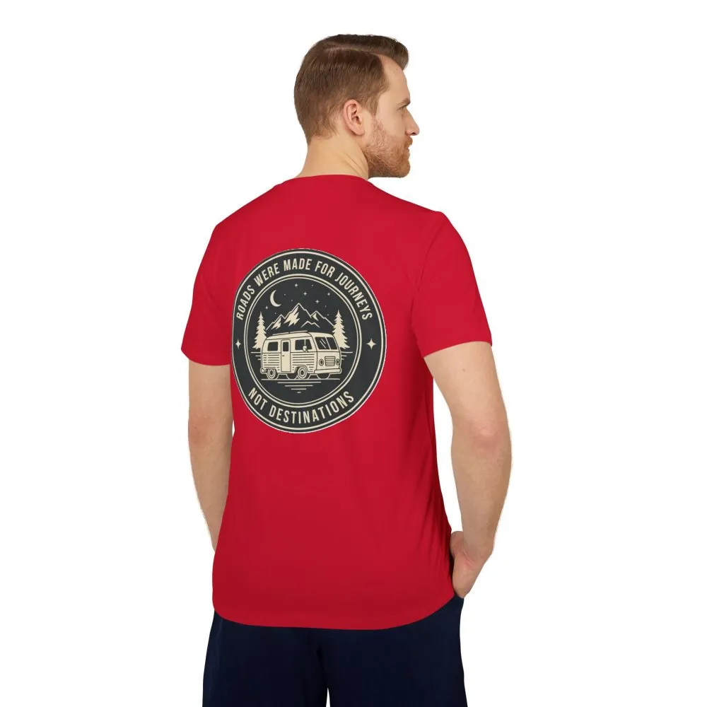 T-Shirt(Adidas) — 'ROAD WHERE MADE FOR JOURNEYS-NOT DESTINATIONS' (Only Back printed) Brand Adidas