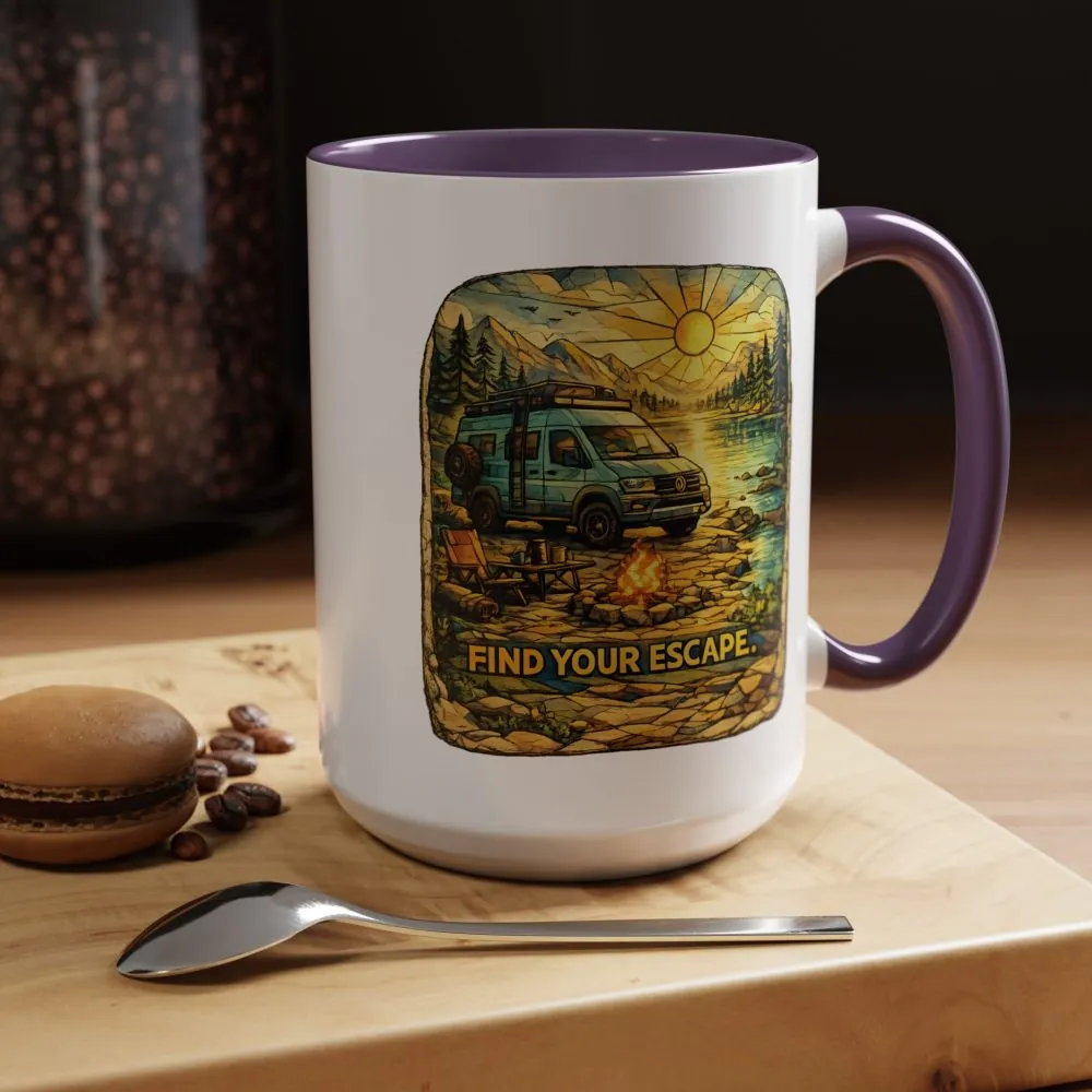 15814286224457957155_2048.jpeg Accent Coffee Mug (11, 15oz) — "Find Your Escape" Design Cubic-Line