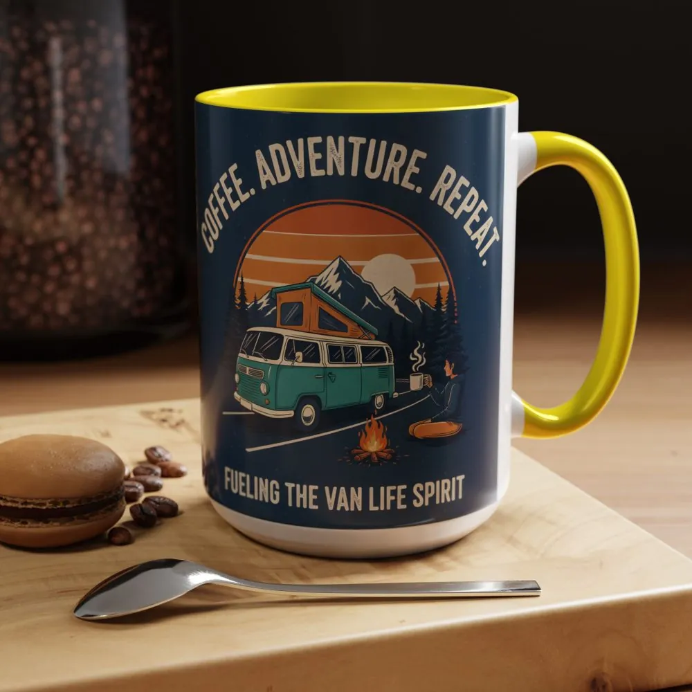 15816689450748979284_2048.jpeg Accent Coffee Mug (11, 15oz) - "Coffee. Adventure. Repeat."