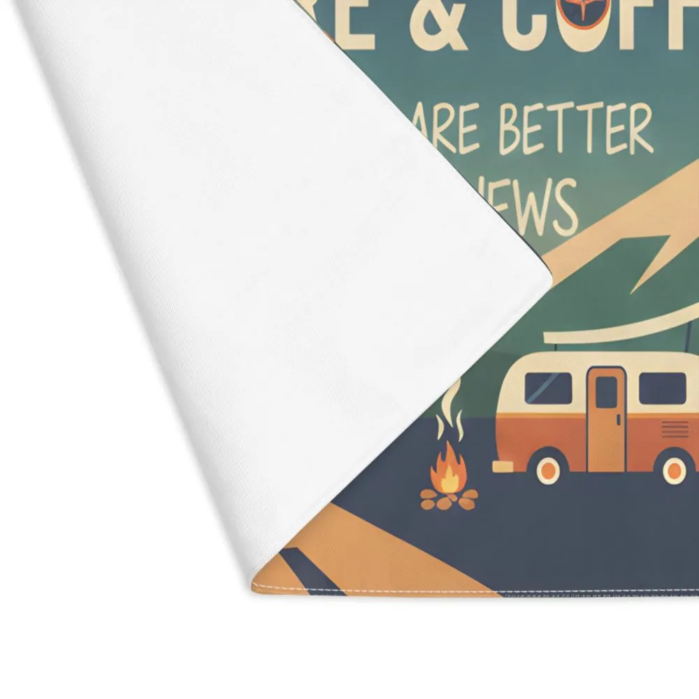 Vanlife Placemat — “Fueled by Adventure & Coffee” Camping Dinner Table Mat