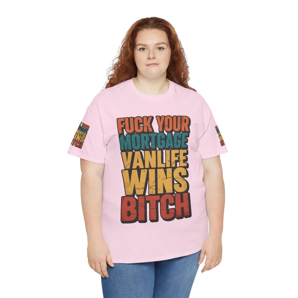 Unisex Heavy Cotton Tee — "Fuck Your Mortgage" Design F**K-Line