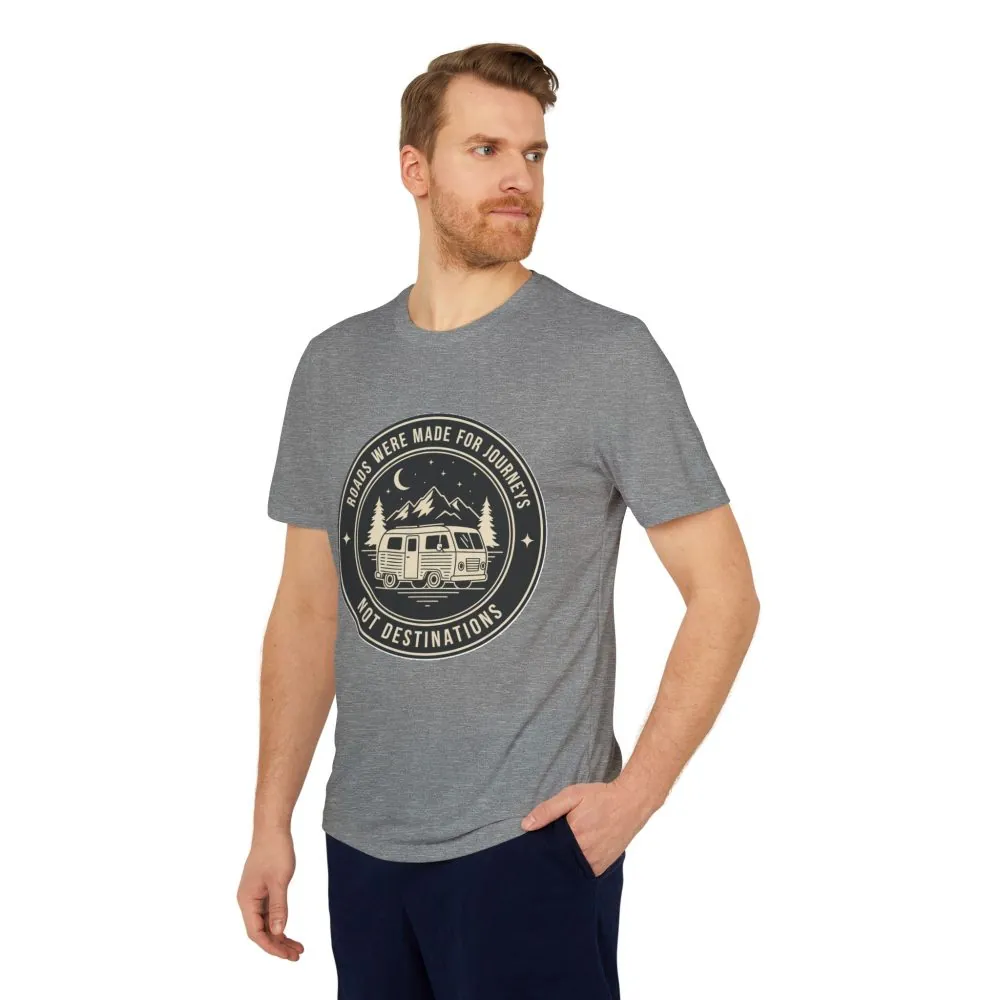 T-Shirt(Adidas) — 'ROAD WHERE MADE FOR JOURNEYS-NOT DESTINATIONS' (font + back printed) Brand Adidas