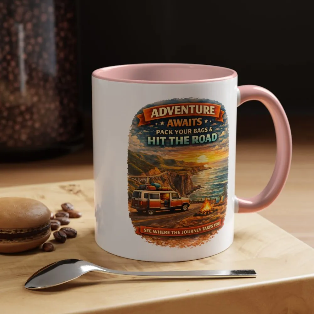 15868758789772067824_2048.jpeg Accent Coffee Mug (11, 15oz) — "Adventure Awaits-Pack Your Bags" Design Scenic-Line