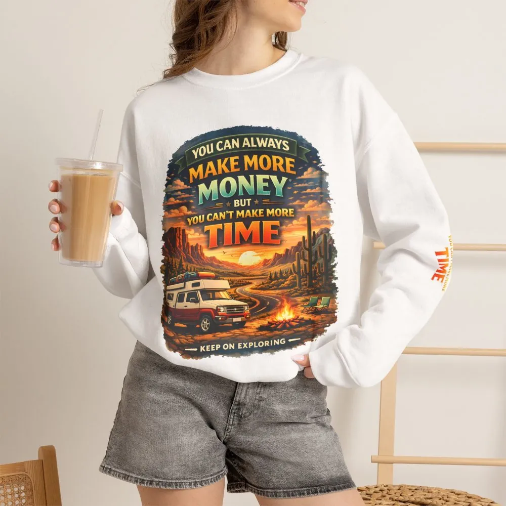 Unisex Heavy Blend™ Crewneck Sweatshirt — "You Can Always Make More Money" Design Scenic-Line