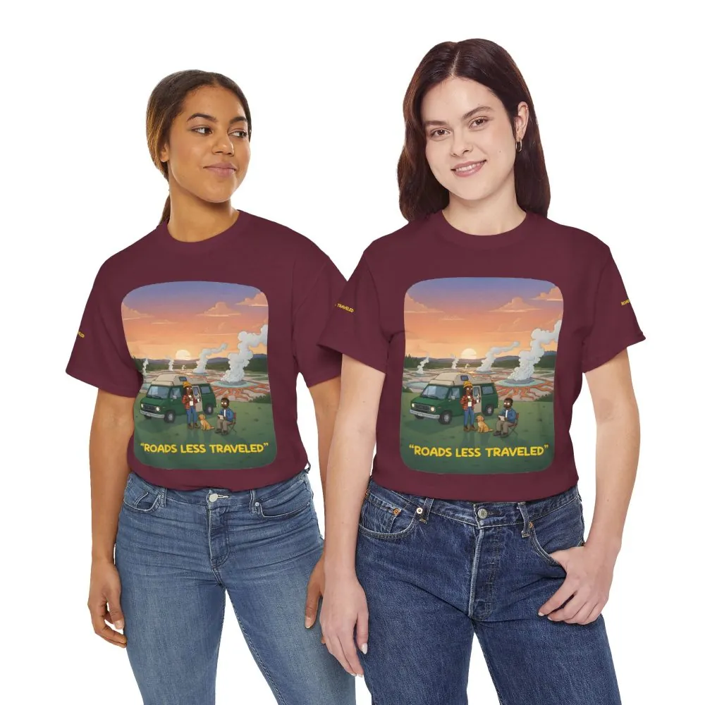 Unisex Heavy Cotton Tee — "Roads Less Traveled" Design Sitcom-Line