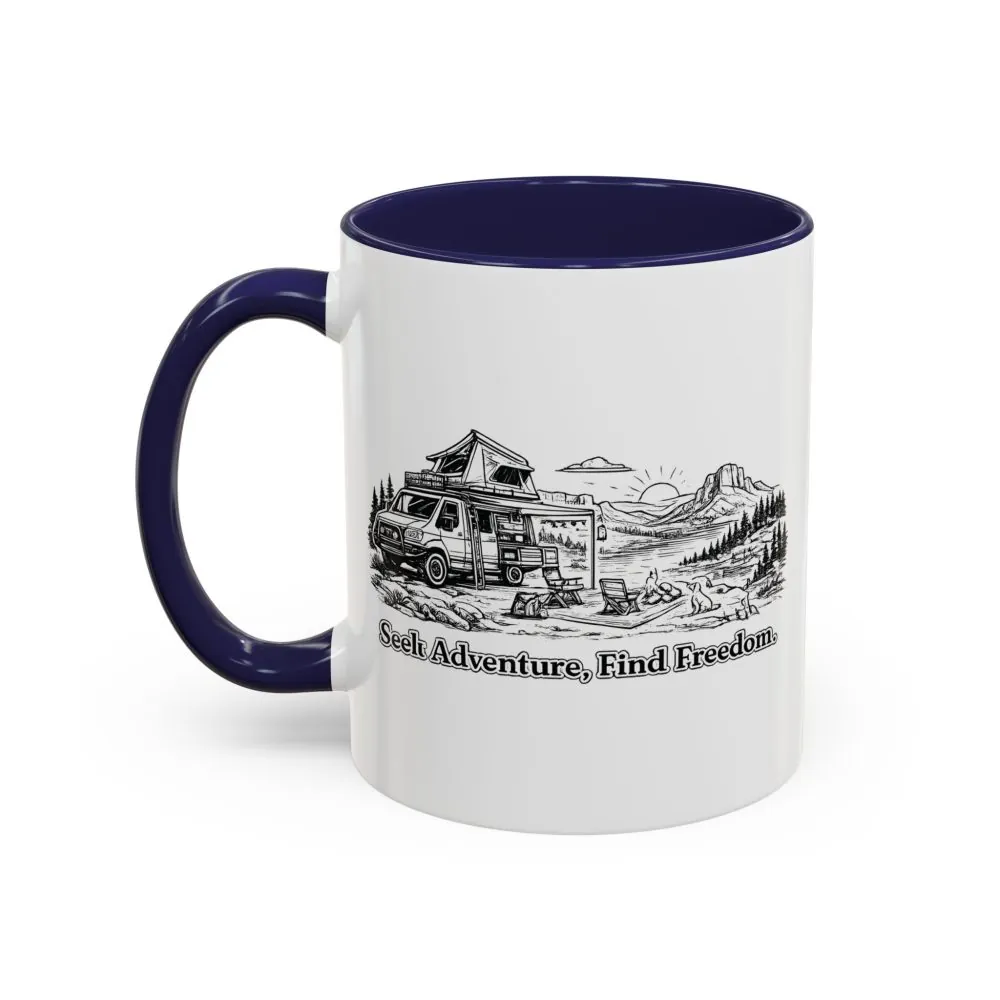 15879948965245674992_2048.jpeg Accent Coffee Mug (11, 15oz) — "Seek Adventure, Find Freedom" Design Minimal-Line