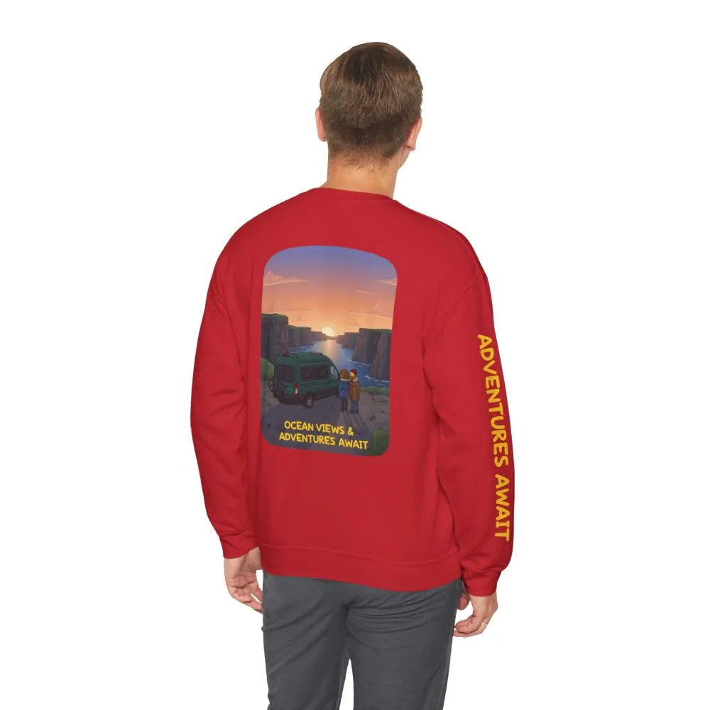 15880578853829865088_2048.jpeg Unisex Heavy Blend™ Crewneck Sweatshirt — "Ocean Views-Adventures Awaits" Design Sitcom-Line