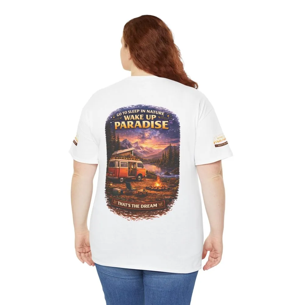 Unisex Heavy Cotton Tee — "Go Sleep In Nature" Design Scenic-Line