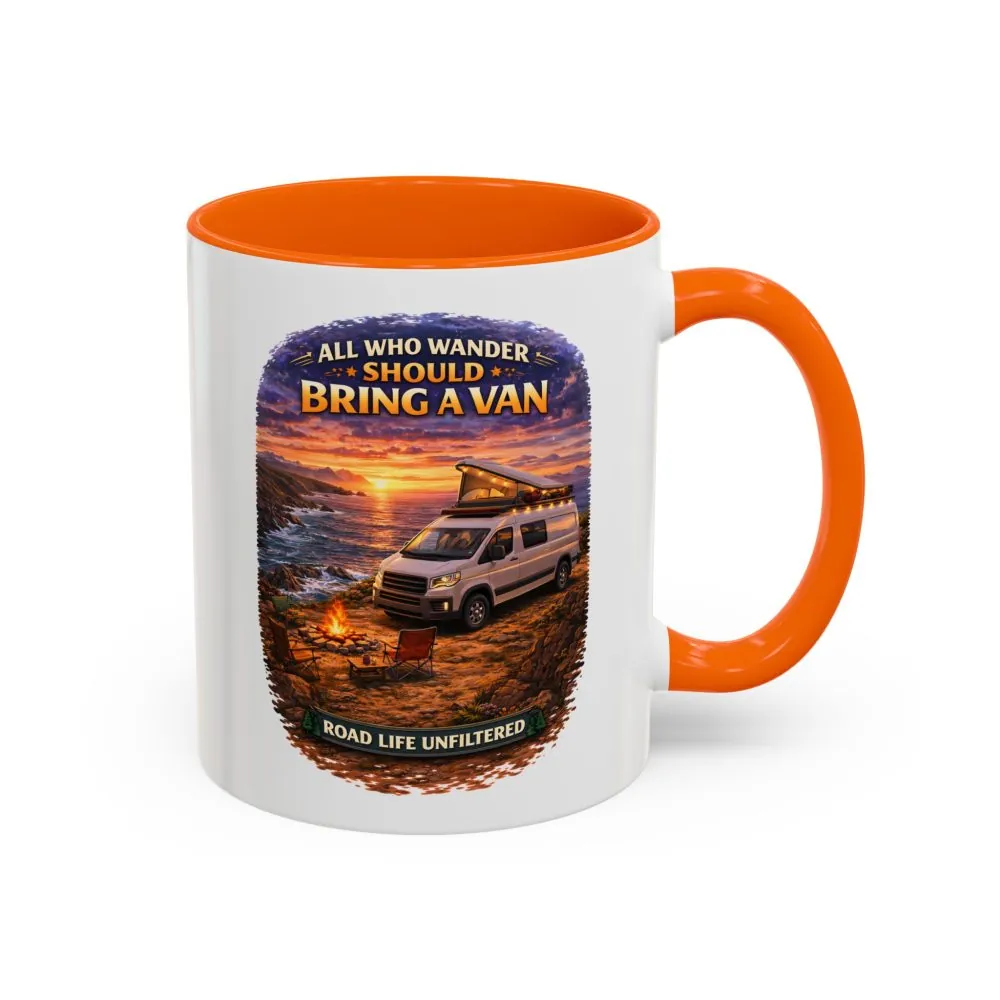 15887346431225274455_2048.jpeg Accent Coffee Mug (11, 15oz) — "All Who wander Should Bring A Van" Design Scenic-Line