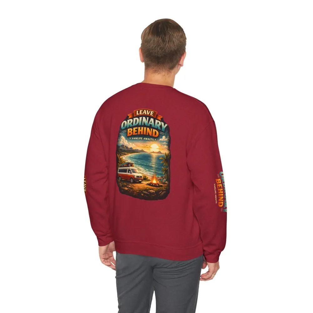 Unisex Heavy Blend™ Crewneck Sweatshirt — "Leave Ordinary Behind" Design Scenic-Line