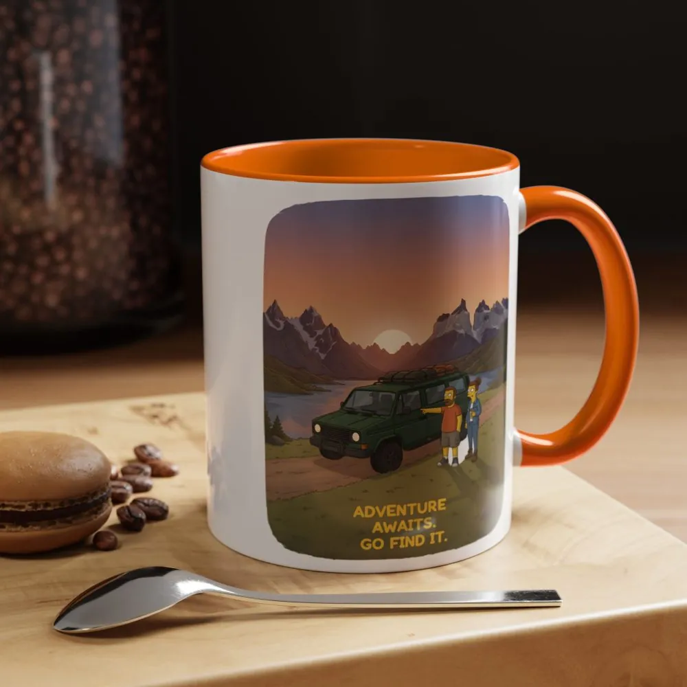 15913239786291515689_2048.jpeg Accent Coffee Mug (11, 15oz) — "Adventure Awaits-Go Find It" Design Sitcom-Line