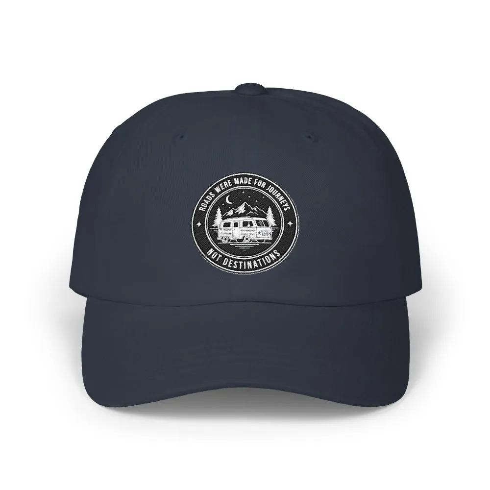 Dad Cap - "ROAD WHERE MADE FOR JOURNEYS-NOT DESTINATIONS" Vintage National Park Stamp Hat