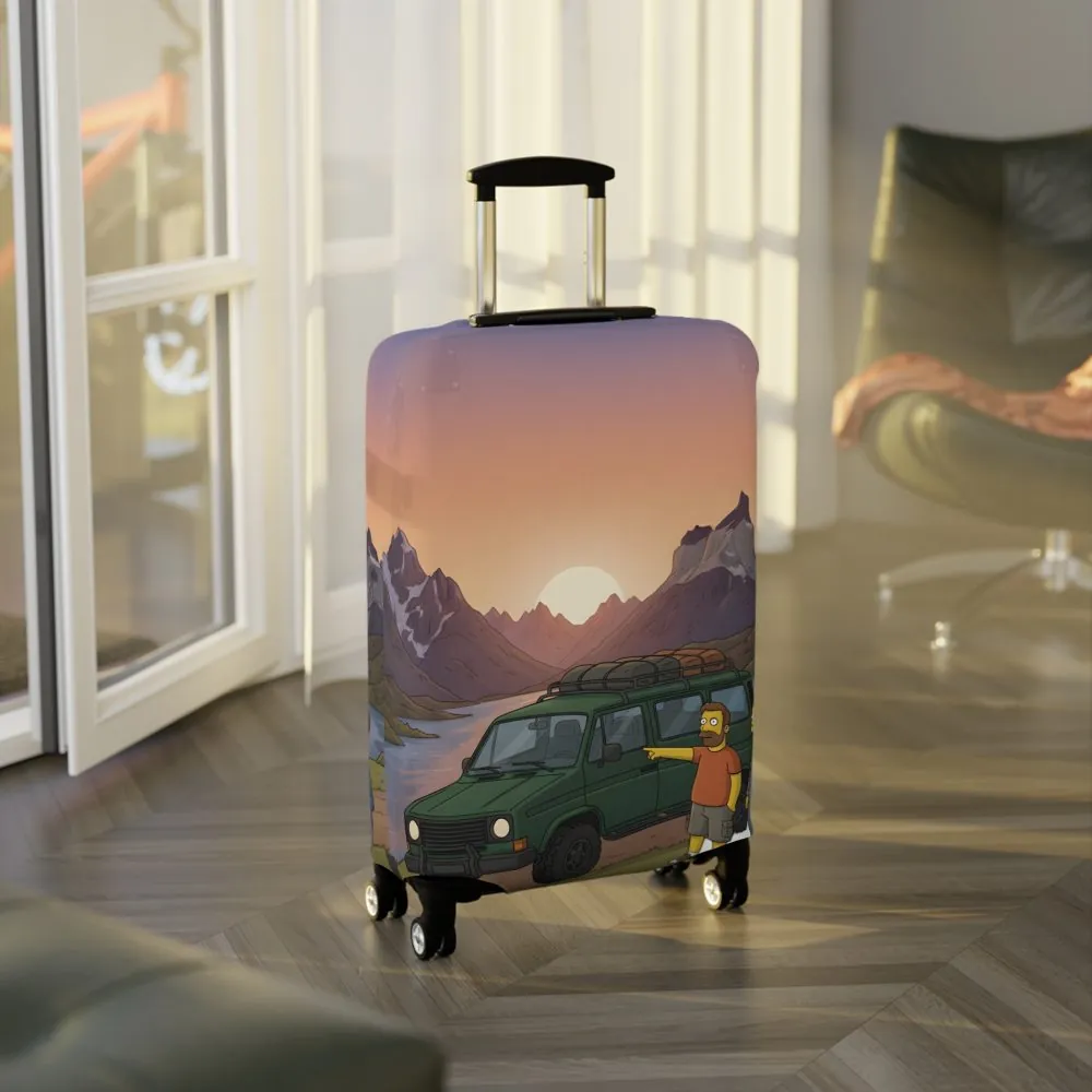 Luggage Cover — Adventure Camper Sketch Travel Suitcase(Design Sitcom-Line)
