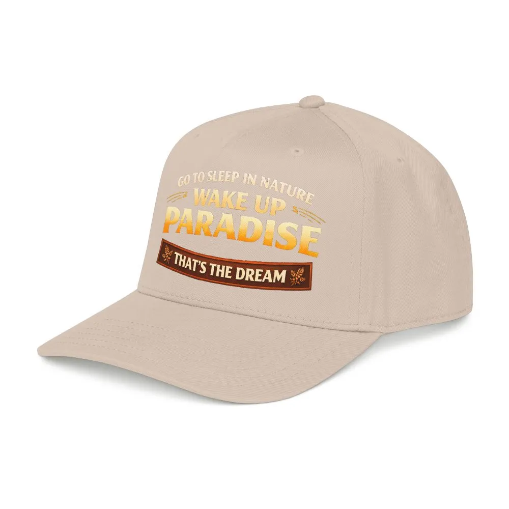 15980790447376107152_2048.jpeg Baseball Cap - "Go sleep Nature-Wake Up Paradise" Design Scenic-Line