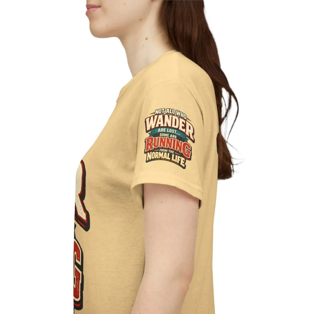 Unisex Heavy Cotton Tee — "Not All Who Wander Are Lost" Design F**K-Line