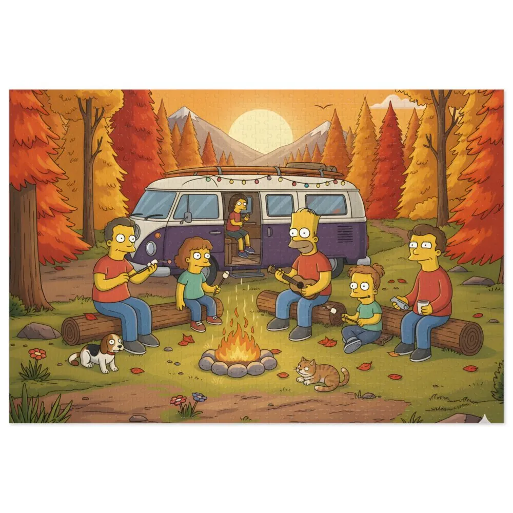 15998859970338194056_2048.jpeg Jigsaw Puzzle with Tin — Autumn Van Bonfire Scene