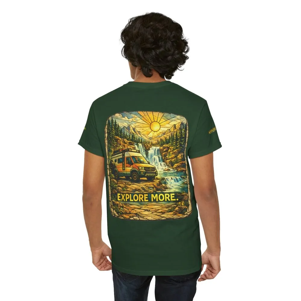 Unisex Heavy Cotton Tee — "Explore More" Design Cubic-Line