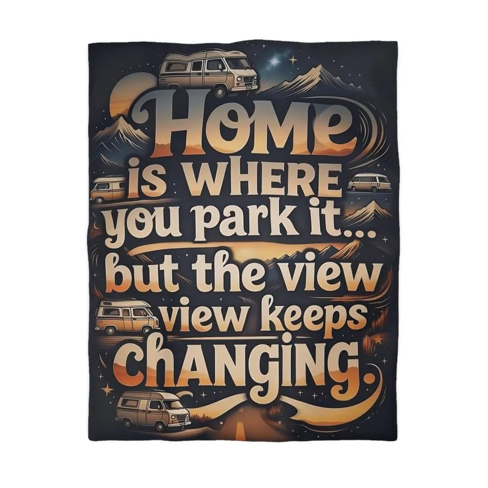 Duvet Cover - “Home Is Where You Park It… But The View Keeps Changing” Camper Van Bedding