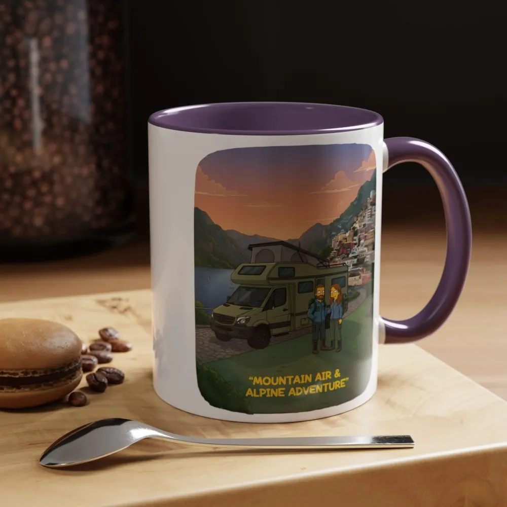 Accent Coffee Mug (11, 15oz) — "Mountain Air And Alpine Adventure"" Design Sitcom-Line