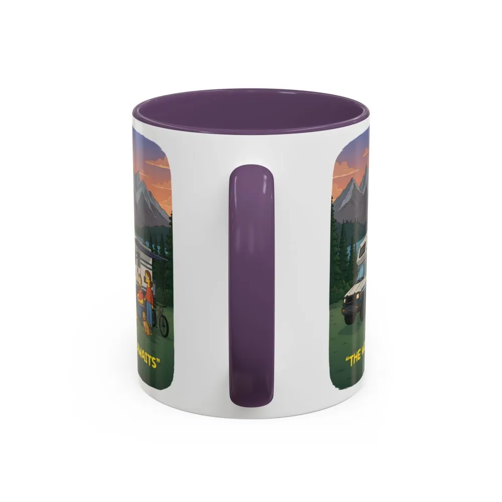 Accent Coffee Mug (11, 15oz) — "The World Awaits" Design Sitcom-Line