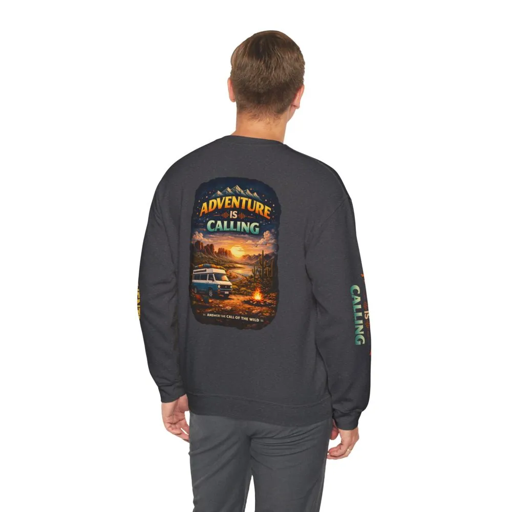 16033990659111166781_2048.jpeg Unisex Heavy Blend™ Crewneck Sweatshirt — "Adventure Is Calling" Design Scenic-Line