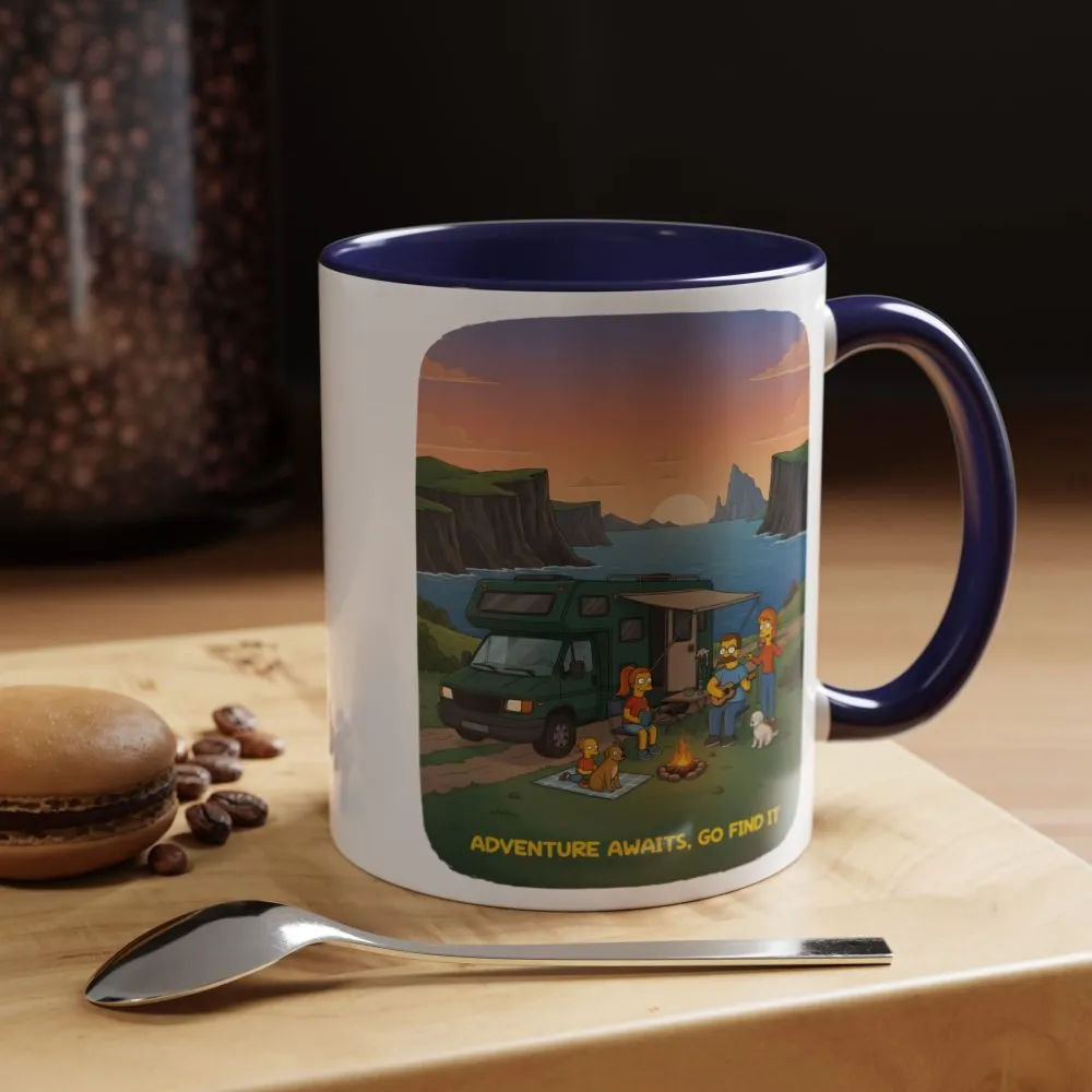 16068189075617657085_2048.jpeg Accent Coffee Mug (11, 15oz) — "Adventure Awaits-Go Find It"" Design Sitcom-Line