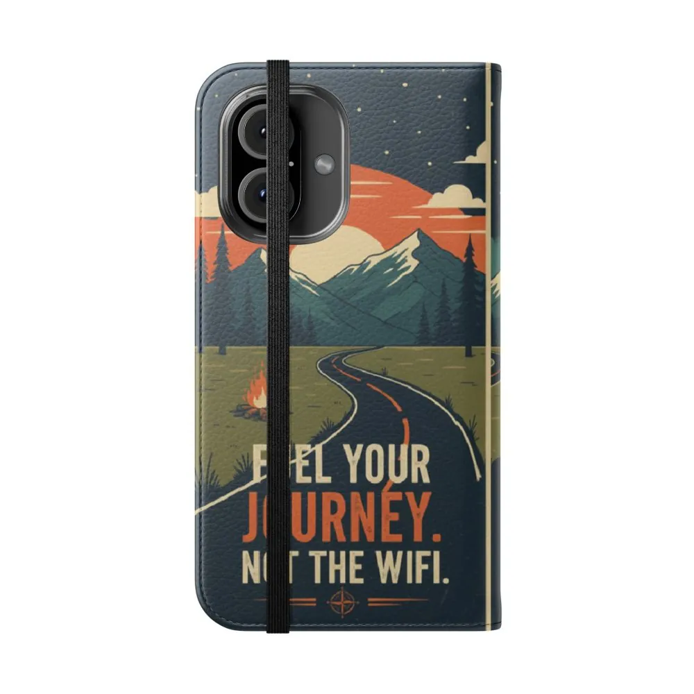 Flip Phone Case — "Fuel Your Journey, Not the Wifi" Wallet Cover