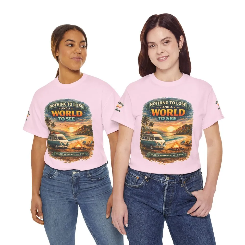 Unisex Heavy Cotton Tee — "Nothing To Lose " Design Scenic-Line