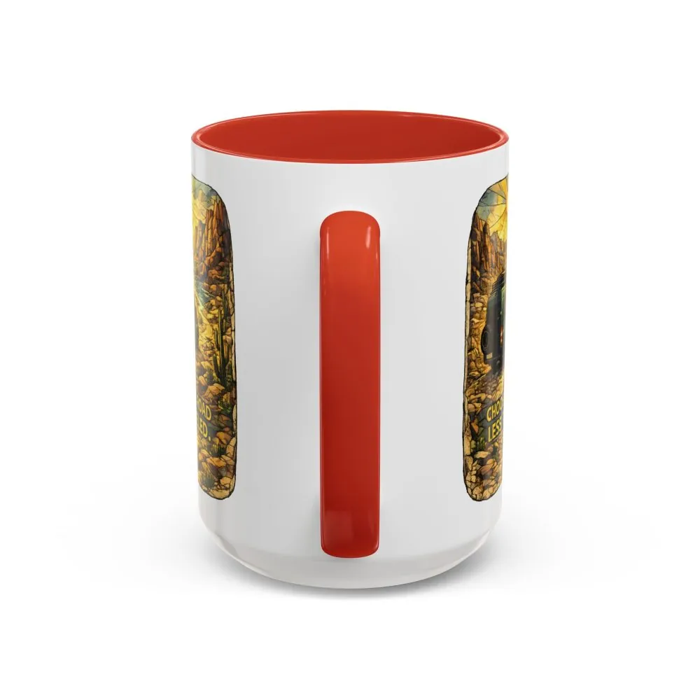 16113163208377753736_2048.jpeg Accent Coffee Mug (11, 15oz) — "Choose The Road Less Traveled" Design Cubic-Line
