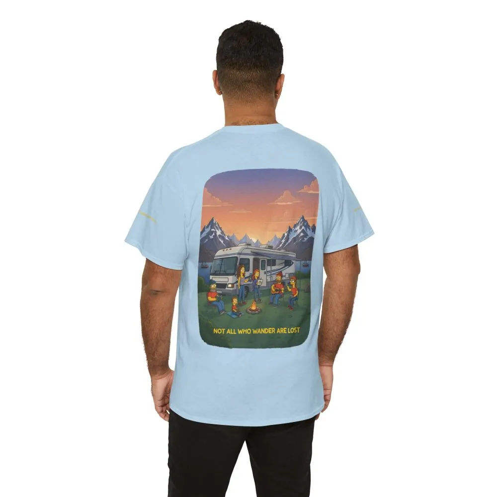 Unisex Heavy Cotton Tee — "Not All Who Wander Are Lost" Design Sitcom-Line