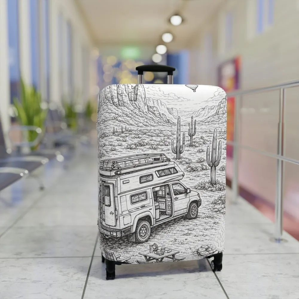 16113412457006562513_2048.jpeg Luggage Cover — Adventure Camper Sketch Travel Suitcase